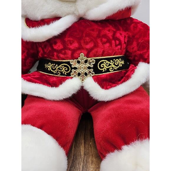 2000 Walmart Christmas Snowflake TEDDY BEAR White Boy 22" Red Santa Suit - Picture 4 of 7
